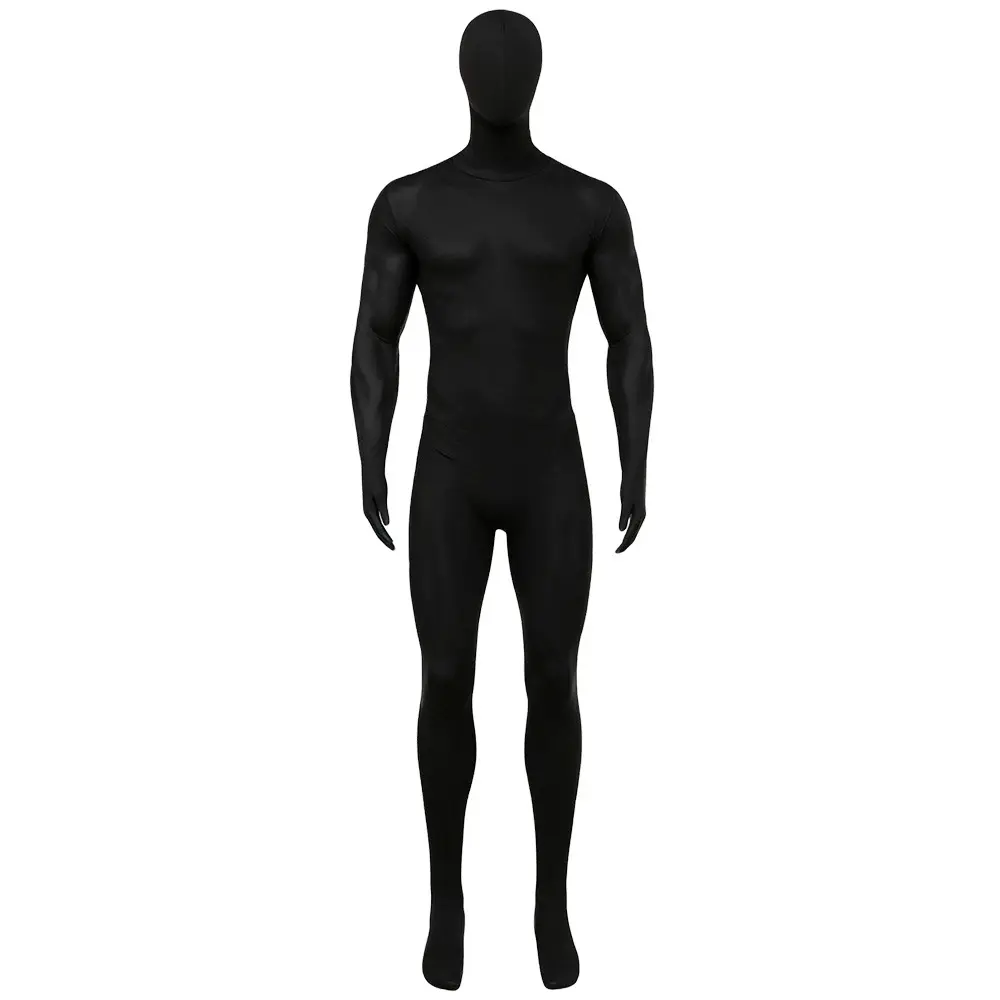 Adult Shadow Costume, Full-Body Tight-Fitting Stretch Morph Suit for Halloween Stage Performances & Cosplay, Seamless, Breathable, Clothes, Simple, Plain, Minimalist, Invisible Silhouette, Fabric