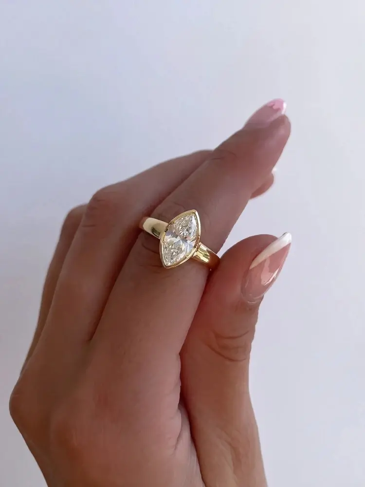 Women's Vintage Marquise Zircon Ring, Marquise Rings, Luxury Fashion Costume Jewelry Accessory, Vintage Rings, Marquise Cut Ring Certified Unique Elongated Sparkle