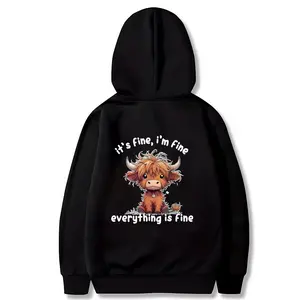 Cotton Soft Comfortable Highland Cow Hoodie Sweatshirt Casual Gift for Men and Women