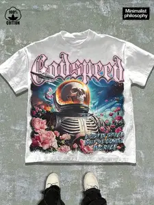 Godspeed, (Simplism, 220G Pure Cotton T-Shirt) Minimalist Logo Street Aesthetics, Print, Street Blank Aesthetics, Retro Street Relaxed Feeling, Hip-Hop, Casual Sport Style