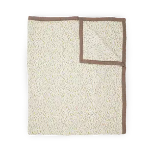 Organic Cotton Muslin Quilted Throw - Floral Field