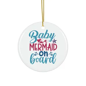 BABY MERMAID ON BOARD ORNAMENT