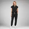EADFLIE Scrubs Set for Women, Stretchy Jogger Nurse Outfit, Sleeveless Stand Collar Scrub Top & Pants with 8 Pockets, Loose Fit Medical Uniform, Comfy Work Scrubs for Nurses