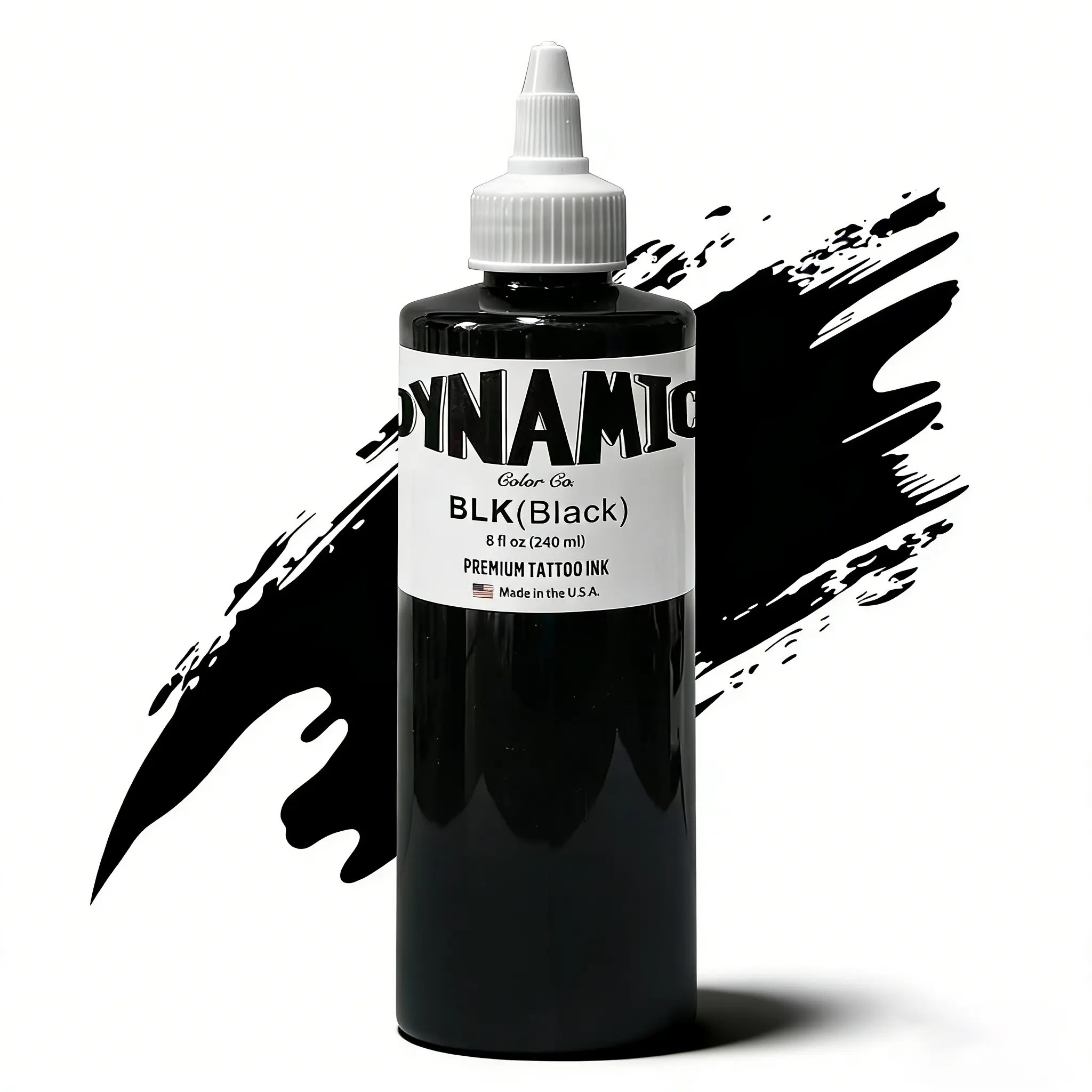 8oz Professional Black Tattoo Ink for Body Art - Pure Pigment, Smooth Application, Fade-Resistant, Single Item for Tattoo Artists, Liquid, Makeup, Bottle, Color Correction, Ultra Dark, All Skin