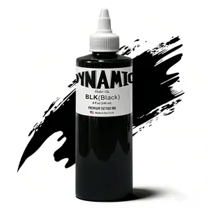 Black Tattoo Ink 8oz Bottle Professional Ultra Dark Black Ink | Smooth Application for Professional &Beginner Tattoo Artists Quick Coloring & Fade-Resistant