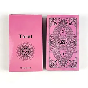 Pink Tarot Cards 78 Pcs Tarot Deck Family Gathering Game Card Classic Design For Beginners & Pros, Ideal For Divination