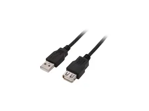 Nippon Labs Black 15 ft. USB cable A/Male to A/Female Extension USB Cable Model USB-15-MF-BK-2P, 2 Packs