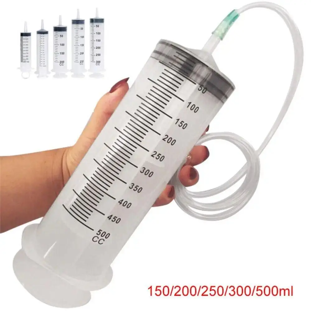 Reusable Large-Capacity Syringe (1pc, 150ml-500ml including 300ml) with 1.3m Tube, Pet Supplies Tool for Feeding, Hydroponics Nutrient Measurement