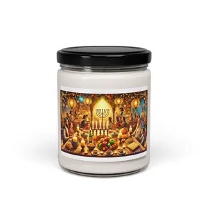 Jewish Holiday Candle - Apple Scented Soy Candle 9oz - Eco-Friendly Non-Toxic - Rosh Hashanah Gift - Hanukkah Decor - Glass Container - Perfume, Freshener, Ornaments, Aroma