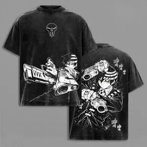 Unisex Short-Sleeve Soul Eater Death the Kid Graphic T-Shirt, Vintage Anime Everyday Fit Top, Men's Casual Shortsleeve Tee