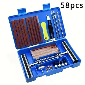 Tire repair kit, emergency heavy-duty tubeless tire repair nail kit, Tire Patch Repair Kit