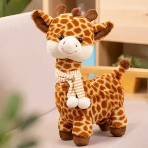 30cm/11.81in Giraffe Plush Toy, Soft Stuffed Animal, Soft Stuffed With Scarf, Tilted Head, Soft And Skin-Friendly, Perfect For Home Decorations, A Great Gift For Best Friends, Girlfriends, Or Children