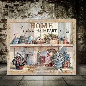 1 Piece Wooden Frame Canvas Painting Farmhouse Floral Canvas Poster Rural Inspirational Floral Farmhouse Picture Office Bathroom Living Room Decoration Inspirational Quote Canvas Wall Art Decoration with Frame Ready to Hang Holiday Gift for Her or Him