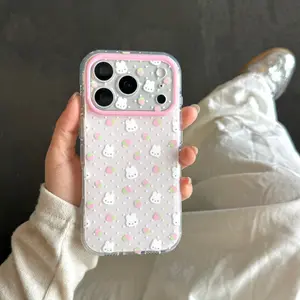 Strawberry Miffy Anti-Drop Durable Phone Case for Apple iPhone 17/16/15/14/promax/pro, Cute Girl Design, Protective Cover, Accessories