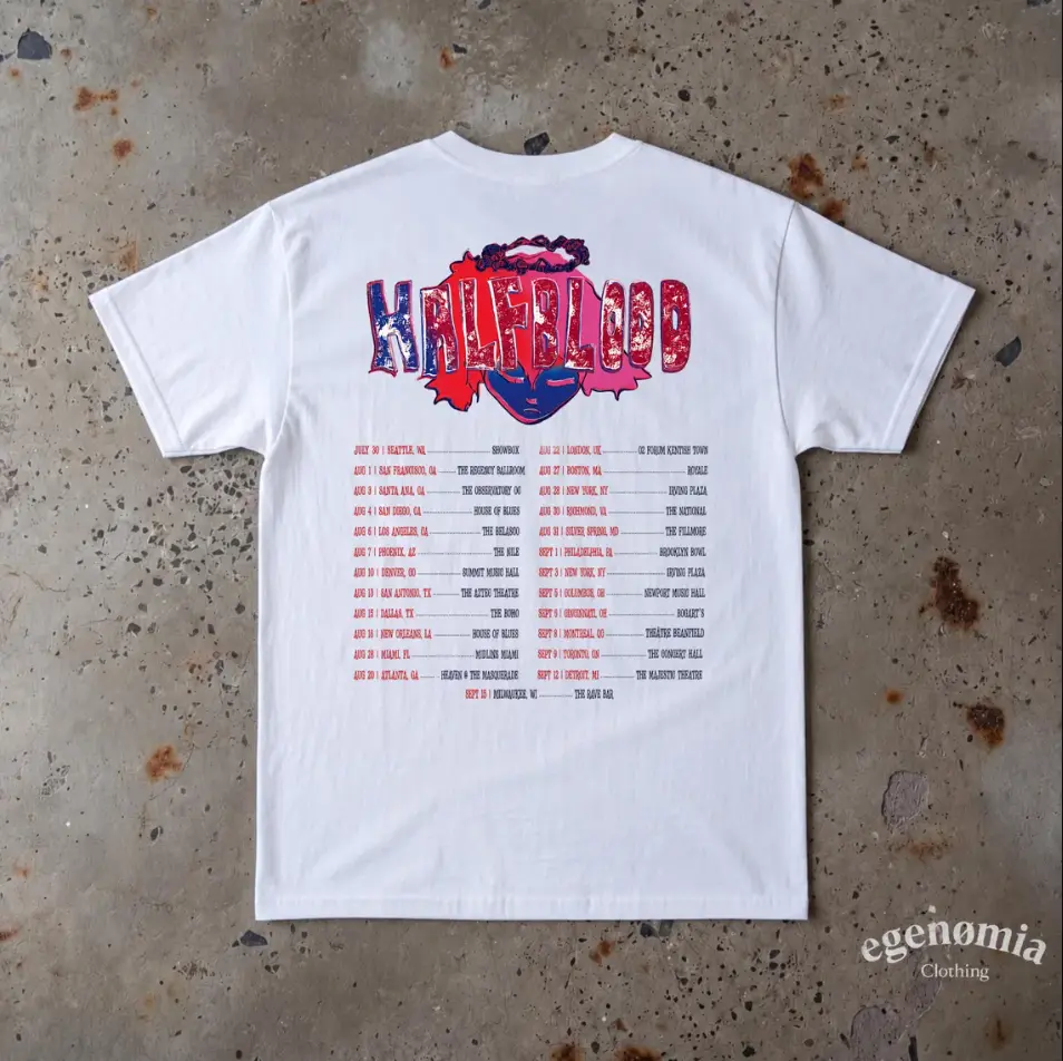 Slayr halfblood tee for tour merch album fo all fans in all sizes,slayr us tour merch,underground merch tour album rap