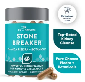 Eu Natural STONE BREAKER Kidney & Gallbladder Cleanse - 60 Vegetarian Capsules for Powerful Detoxification with Chanca Piedra & Botanicals Plant Based Supplement Vegan Dietary Supplement