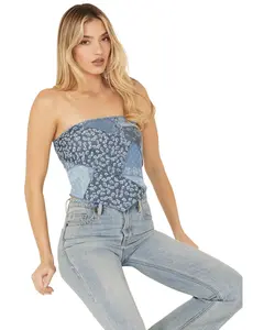 Originality Women's Mix Print Mesh Bandana Tube Top - A2894m781jd