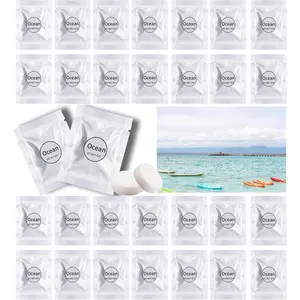 Car Air Freshener Refills, 30 Pcs Individual Package Car Air Vent Clip Replacement Pads Solid Fragrance Scent Air Freshener Refill Tablets (Ocean)