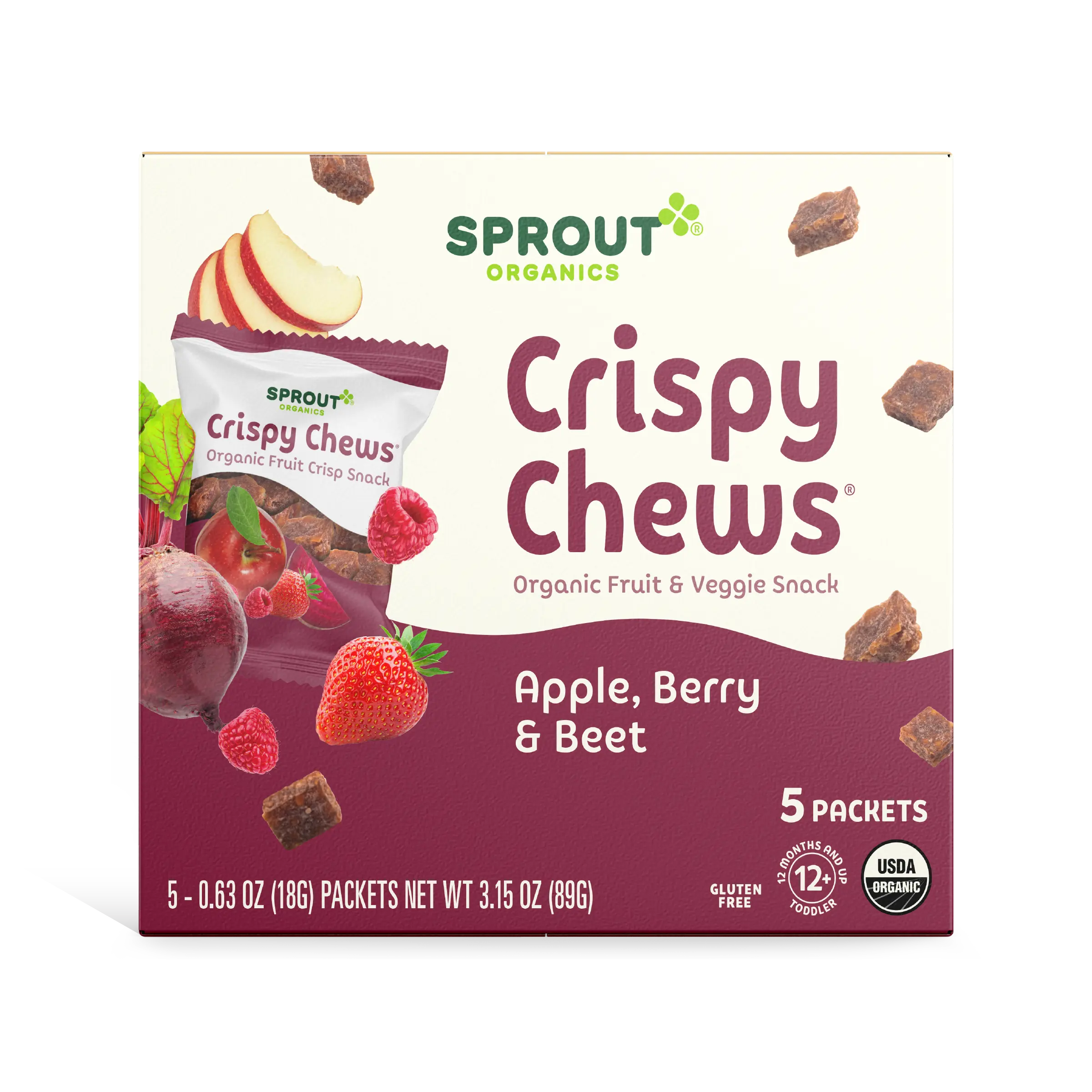 Crispy Chews Apple, Berry & Beet Plant-Based Real Fruit & Veggie Snack
