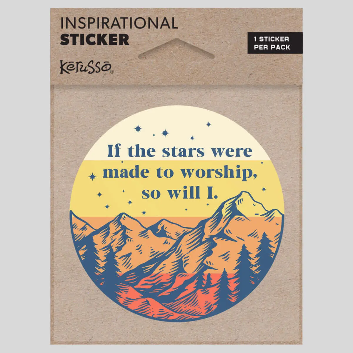 Kerusso Faith-Inspired Quote Sticker, 1 3" x 3" Stars Were Made To Worship Sticker for Bike, DIY Scrapbooking & Stamping