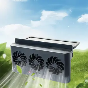 Car Window Solar Fan, Car Exhaust Radiator Fan, Energy-saving Air Purifier Car Ventilation Fan, Car Front and Rear Window Exhaust Air Circulator Fan, Ventilator, Cooling Fan