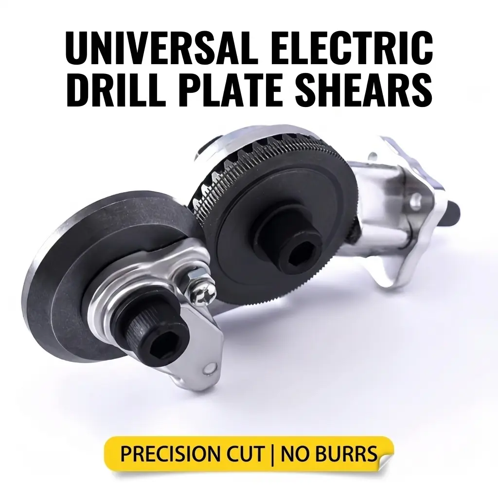 Electric Metal Cutter Drill Attachment | Portable Shearing Machine for Iron Steel Aluminum Smooth Burr-Free Cutting | Compatible with Dewalt & Milwaukee Tools, Wrench & Mechanic Tool Kit, Drill Bit, Cutting Tool Scissors