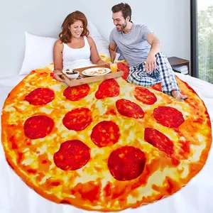 Pizza Blanket 80 Inches, Adult Size Giant  Blanket 2.0 Double Sided, Soft Flannel for Thanksgiving