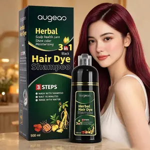【Mother's Day】Wine Red 3-in-1 Hair Dye Shampoo, 10-Min Instant Gray Coverage, Herbal essence Hair Color, No Salon Needed, Easy Home Hair Coloring for Men & Women, Homes, Apartments, Dormitories, Salons Instant Hair Color Shampoo