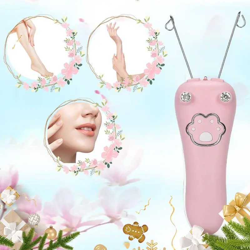 Electric Facial Hair Remover, Epilator Hair Remover, Cotton Thread Hair Removal Device for Body, Home Hair Removal Tool for Legs, Rechargeable Body Epilator