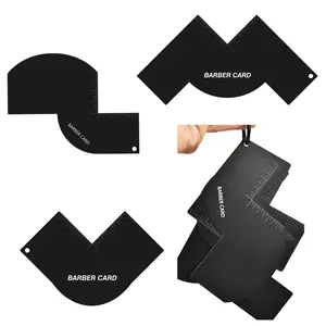 Enhancement Card for Barbers with Measurement Indicators, Reusable Hairline Shaping Tool, Beard Line Up Template, Color Spray Edge Line Up Tool, Easy to Clean Hairline Maker Guide for Barbers