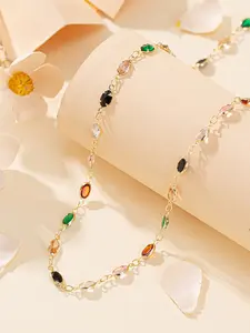 Elegant Sparkling Zirconia Chain Classic Statement Necklace for Women, Cubic Zirconia Pendant, Luxury and Vintage Design , Casual Daily Wear Exquisite Jewelry Gift, All Seasons Fashion Accessory