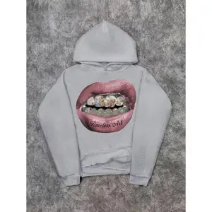 Standard Size Floral Print Gray Short Relaxed-Fit Hoodie