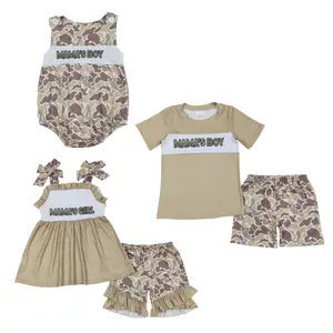 New baby matching clothes embroidery mama’s boy print clothes Kids boy set