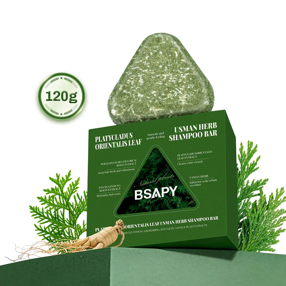 BSAPY Anti Hair Loss Shampoo Bar – DHT Blocker with Polygonum, Ginseng & Tea Tree, Strengthens Roots, Reduces Hair Fall, for Thinning Hair, Sulfate-Free, Herbal Hair Growth Soap 120g Haircare Cleansing Conditioner Biotin Hair Conditioner Bar tiktokshopspr