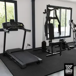 CAP Interlocking Exercise Foam Mats,Tatami,1/2-Inch Thickness Gym Flooring Tiles, Extra Thick Eva Foam Fitness Equipment Mat & Home Protective Flooring Cushion, Black & Blue