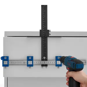 VEVOR Cabinet Hardware Jig, Summervibes,Summervibes, Aluminum Alloy and Stainless Steel Cabinet Handle Jig with Center Punch, Adjustable Cabinet Hardware Template for Installation of Door Drawer Front Knobs Handles and Pulls
