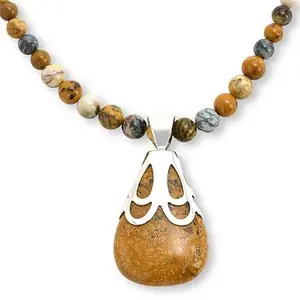 Mine Finds by Jay King Australian Dendritic Opal Pendant with Beaded Necklace
