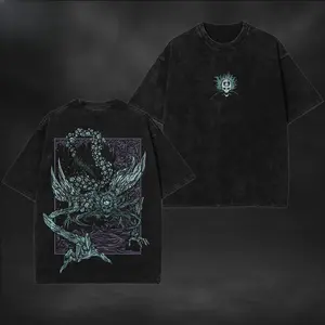 Retro Vintage Elden Ring Grim Collection Unisex Oversize Washed Lightweight Cotton T-Shirt Wash Gift For Game Fan, Game Lover, Pump Covers.