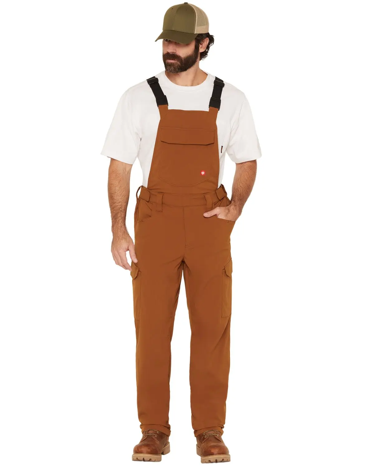 Strauss Men's Men'S Stretch Ripstop Cargo Work Bib Overalls - 84062822-Brn