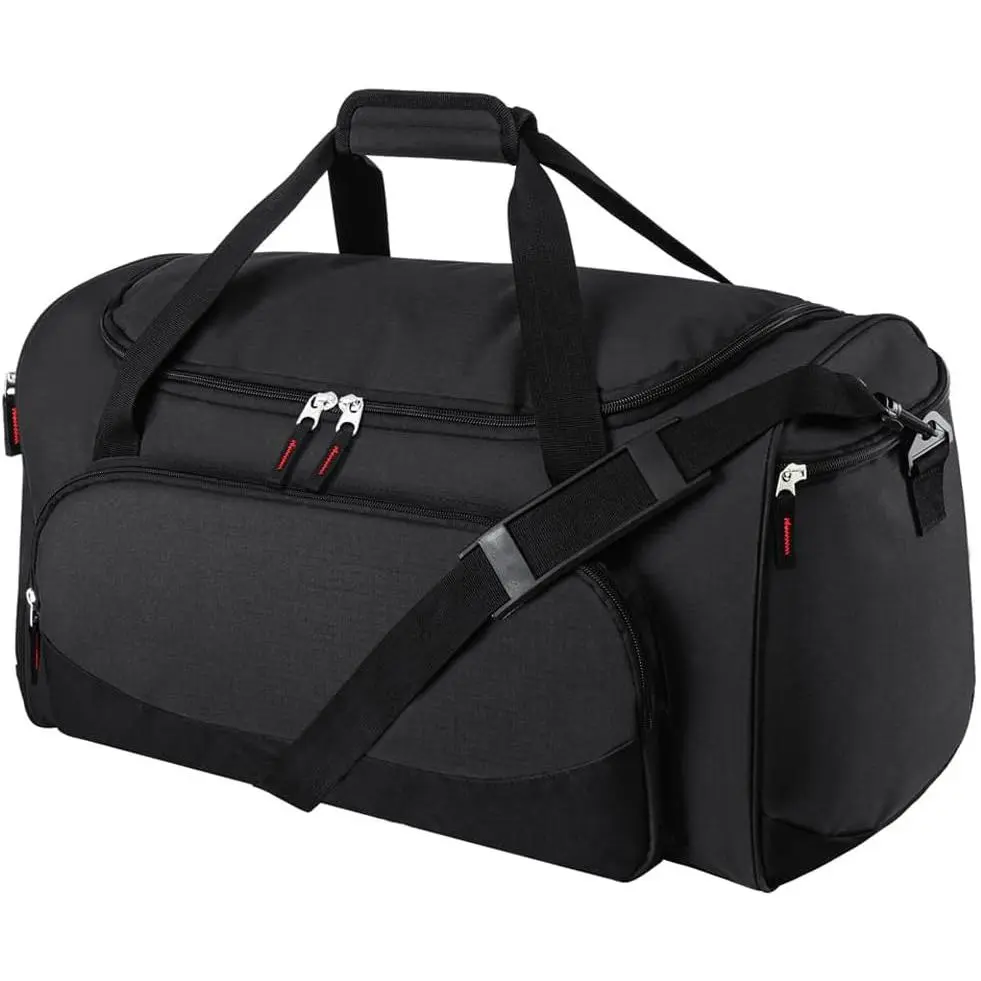 Gym Bag for Men - 55L Black Durable Large Duffle Bag for Travel, Workout, Fitness &
