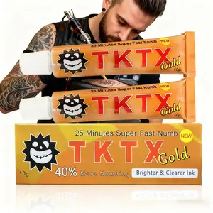 TKTX Golden Numbing Cream - Painless Tattoo Cream-Maximum Strength -Topical Analgesic for 6-8Hours PainRelief -Quick Absorption -Skin Friendly.