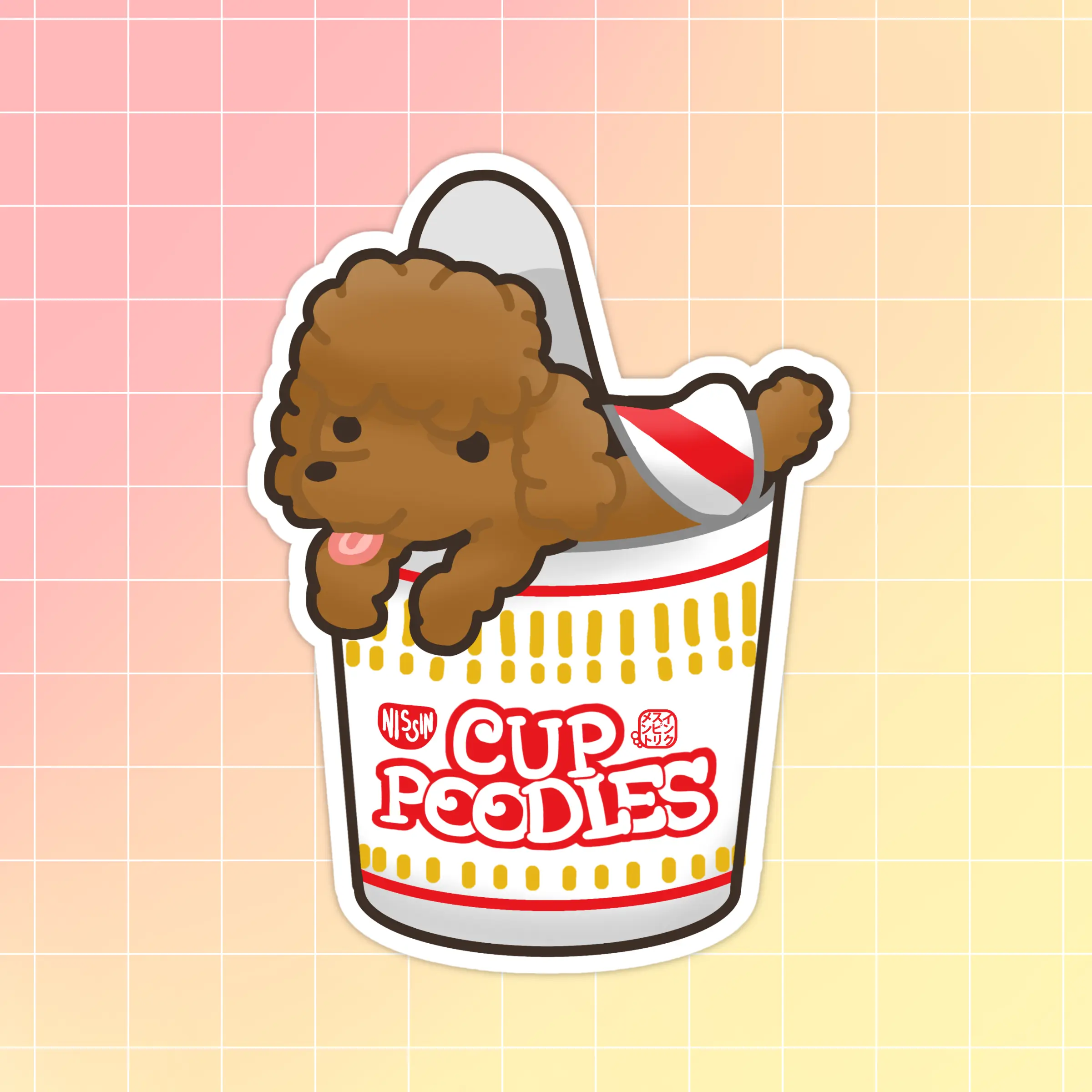 Cup Poodle sticker cute cup noodle ramen sticker for poodle or dog lovers