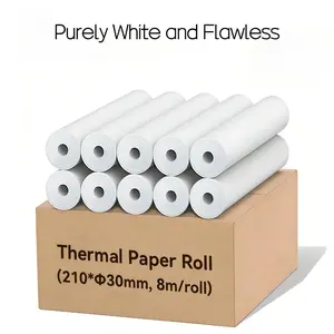 3 Rolls A4 Thermal Paper HD Resolution Thermal Printing Paper 210x30mm, Portable Printer Paper Rolls, Individual Package for Wireless Bluetooth Anti-Scratch Design Easy to Store
