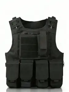 1 Outdoor Tactical Vest — Multi-functional Protective Combat Vest, Outdoor Portable Sports Vest, Wear-resistant Oxford Cloth with Molle Panels, Adjustable Shoulder Straps and Waist Belt, Breathable Mesh Back