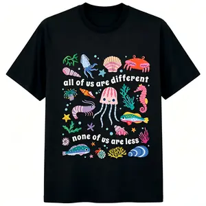 Comfort  Inclusion Shirt, Autism T-Shirt, All of Us Are Different Neurodivergent Shirt, Ocean Lover Summer Special Education Teacher Tee