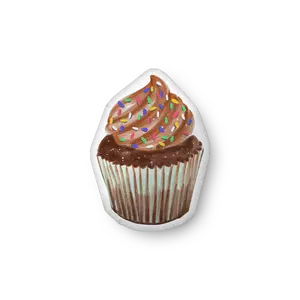 Chocolate Sprinkles Cupcake Pillow