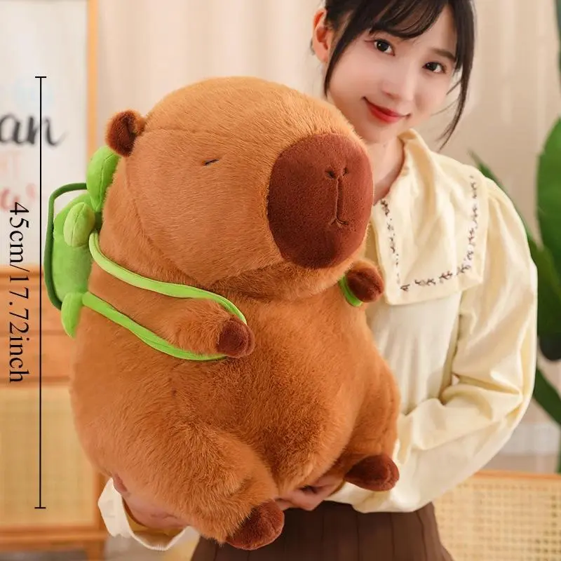 45cm Kawaii Stuffed Animal Capybara Plush Toy - Unisex Skin-Friendly Soft Collectible, Cute Gift, Bed Sofa Room Decoration Pillow
