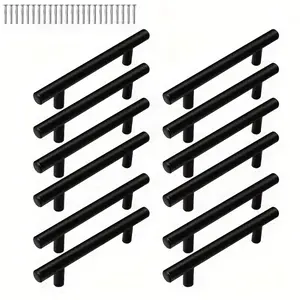 Stainless Steel Cabinet Pull Handles, Heavy Duty Handle, 12 Pack, Hole Spacing 3.8/5.03/6.3 Inches (96/128/160mm), Furniture Drawer Rods