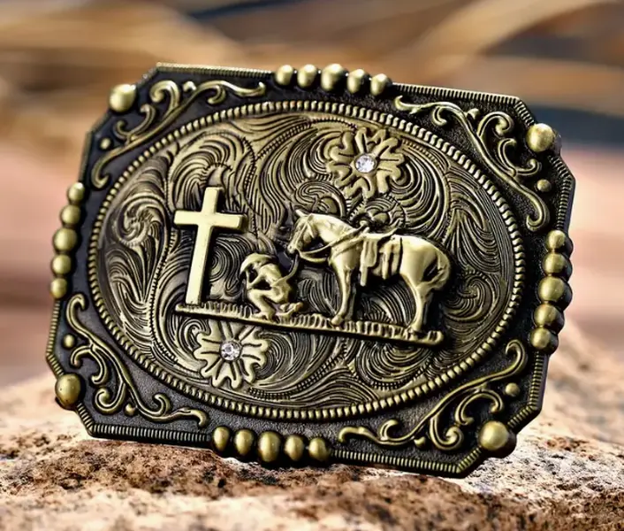 Bronze Praying Cowboy belt buckle 1790 BNZ