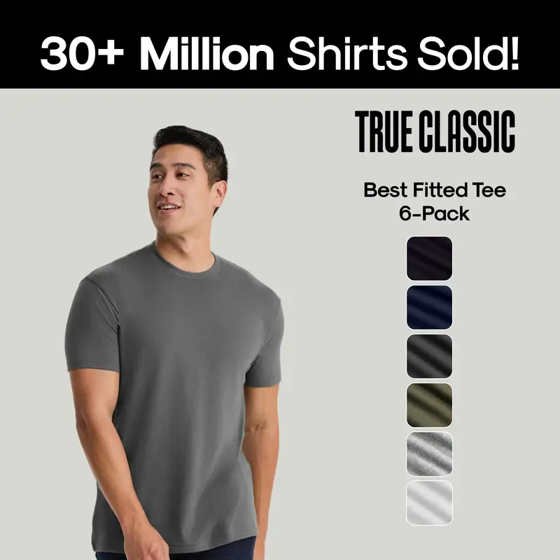 True Classic Men’s Short Sleeve Crew Neck T-Shirt – Premium Fit for Everyday Comfort, Casual Streetwear, Workwear, or Men Gifts
